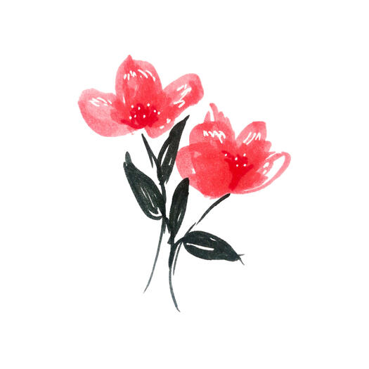 Red doodle flower by doodlesflowers