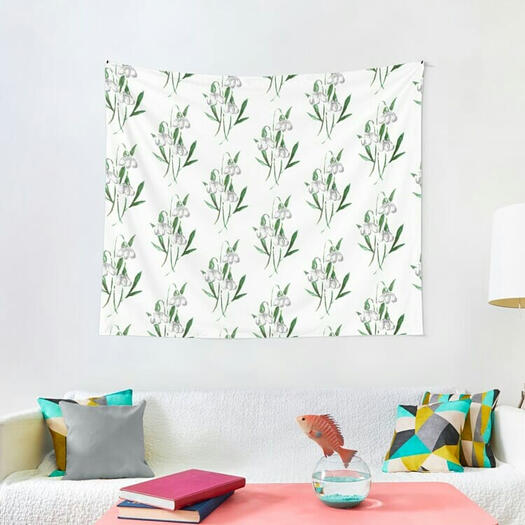 White snowdrop flower print by doodlesflowers
